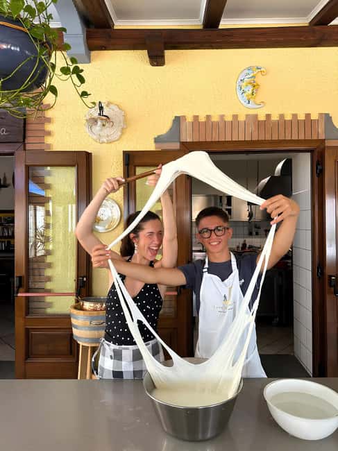 Amalfi: Make Fresh Pasta, Mozzarella, & Tiramisù with Wine - Starting with fresh tagliatelle