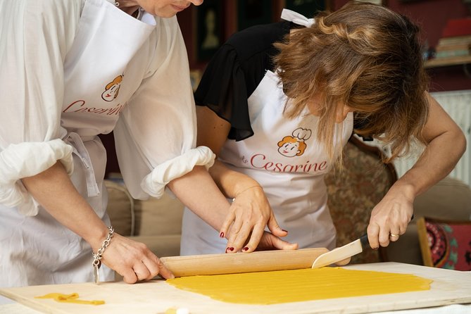 Cesarine: Small group Pasta and Tiramisu class in Bologna - Sitting down to eat what you made
