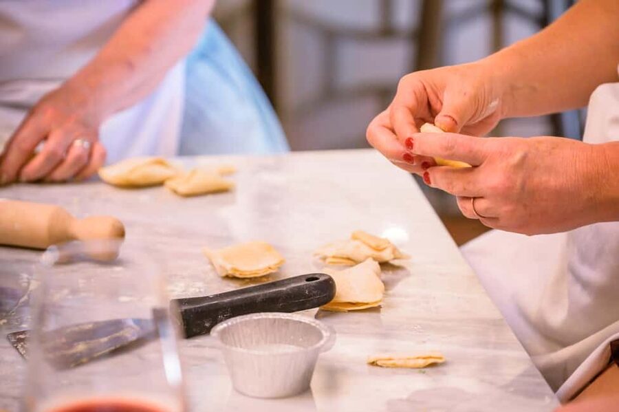 Cooking Class with Carbonara, Pesto Making, Lasagna, Cannoli - Making carbonara with a Roman backbone