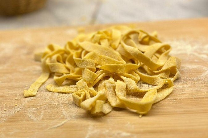Fettuccine Pasta & Tiramisu - A glass of wine, coffee, or limoncello