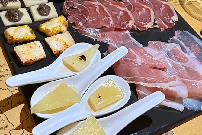 Florence Food Tour with Truffle Pasta, Steak & Free Flowing Wine - Crostini and truffle flavors at the second stop