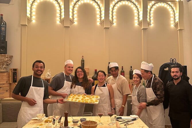 Florence: Pasta Cooking Class with Unlimited Wine - Cooking pasta inside a 1200s tower