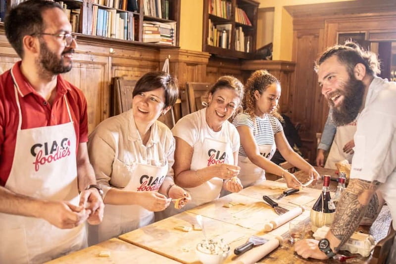 Florence: Pasta & Tiramisu Class with Unlimited Wine - Making the sauces before the pasta