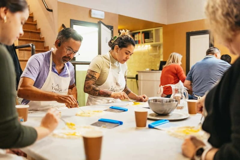 Florence: Premium Pasta and Gelato Cooking Class - Sitting down to eat what you prepared