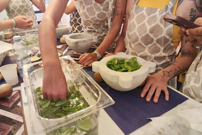 Genoese Pesto Lesson with Mortar, Pasta Tasting and Local Wine - What You Take Home