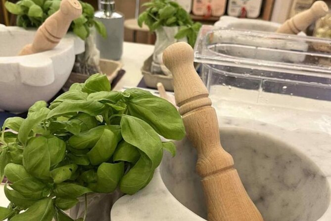 Genoese Pesto Lesson with Mortar, Pasta Tasting and Local Wine - Who Will Get the Most From This Experience