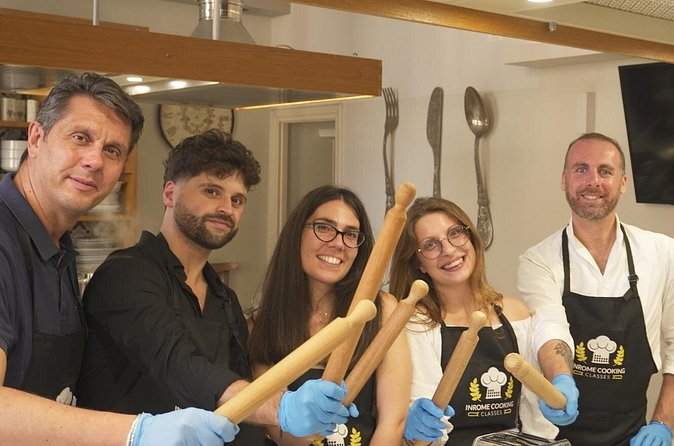 Hands - on Pasta Making and Gelato Class - Cooking pasta near the Pantheon and Piazza Navona