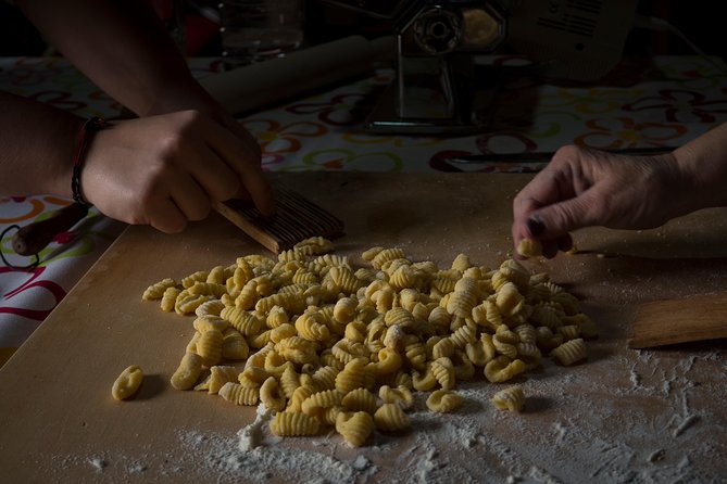 Homemade fresh pasta cooking class - A lunch of pasta, cheese, sausage, and wine