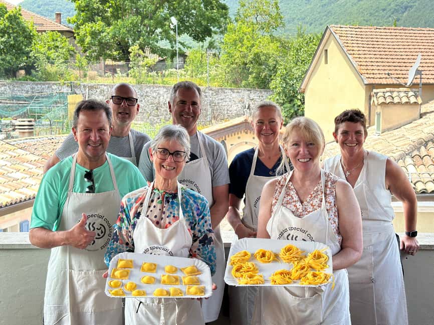 Homemade Pasta in a Peaceful Medieval Village - Shaping stuffed ravioli