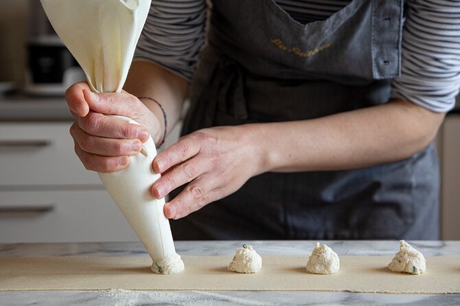 Learn how to make fresh pasta or Sardinian desserts from Vero Local - Making culurgiones with potatoes, cheese, and mint