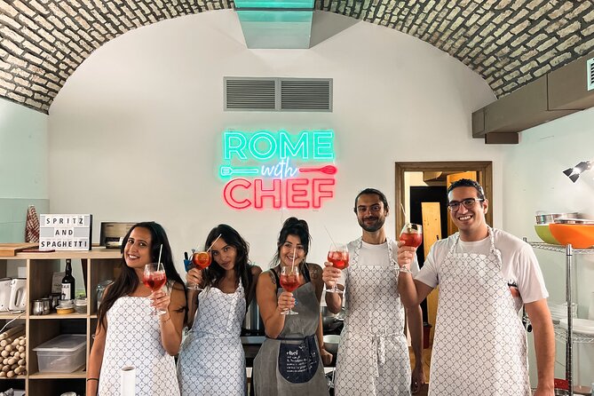 Pasta Cooking Class Near the Colosseum with 3 Spritz Cocktails - Aperol, Hugo, and Limoncello spritzes