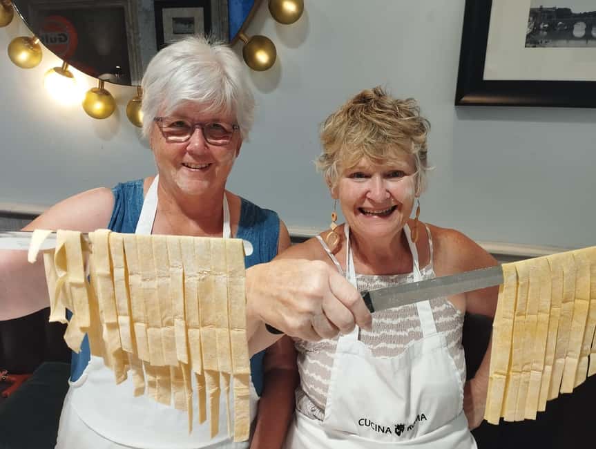 Rome: Pasta and tiramisu perfection class w/wine & dessert - Choosing a sauce and eating your own work
