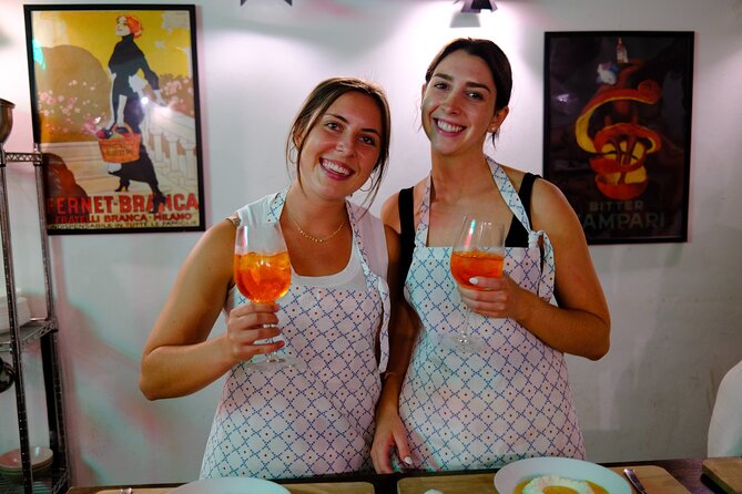 Rome Tipsy Cooking Class: Make Pasta and Mix 3 Spritz Cocktails - Carbonara or cacio e pepe for lunch