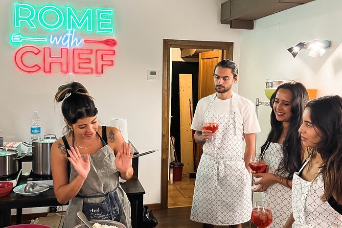 Rome Tipsy Cooking Class: Make Pasta and Mix 3 Spritz Cocktails - A Hugo Spritz while the pasta cooks