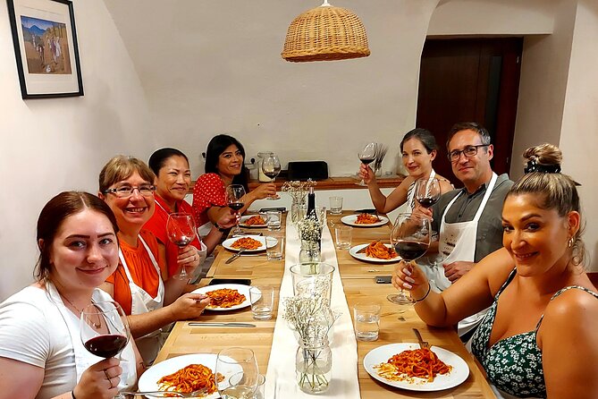 Small-Group Pasta Making steps from the Vatican Museums - Bruschetta, dessert, and the meal at the end