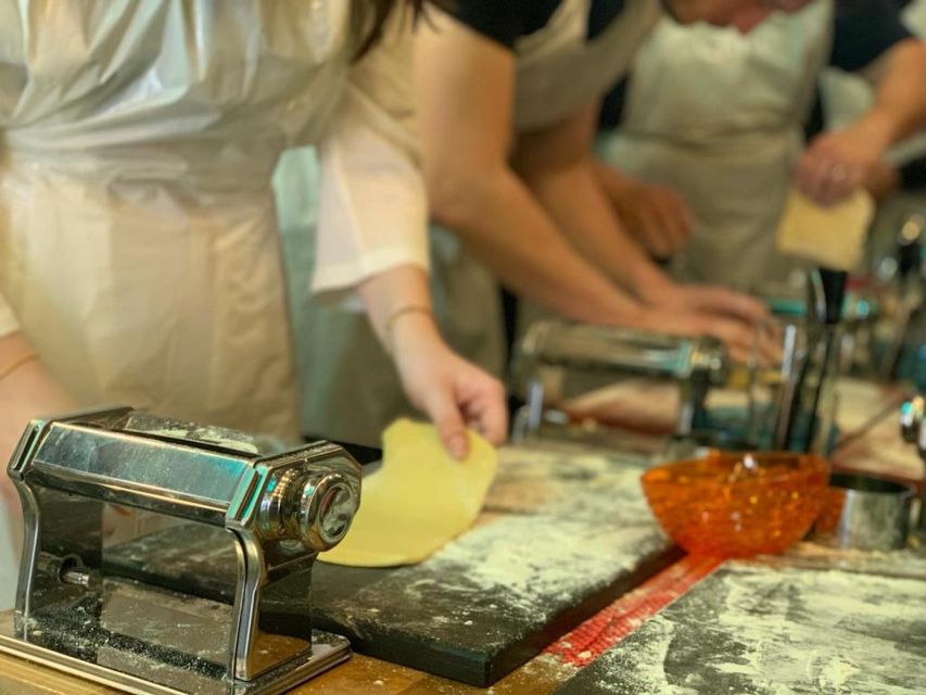 Venice: Pasta and Tiramisu Cooking Class with Wine - Rolling pasta for fettuccine